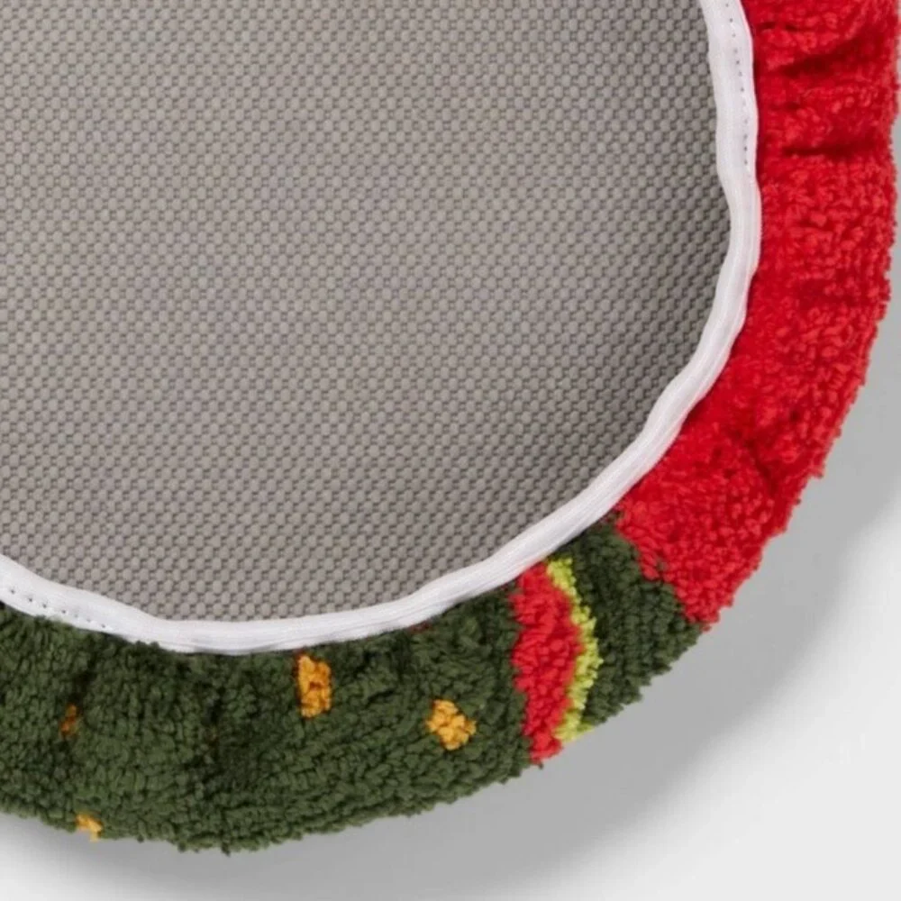 WonderShop 2-Pc Christmas Tree Toilet Lid Cover & Contour Rug Set Red | Holiday
